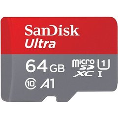 Фотографія - Карта пам'яті SanDisk 64GB microSDXC UHS-I Ultra A1 + SD adapter (SDSQUAR-064G-GN6MA)