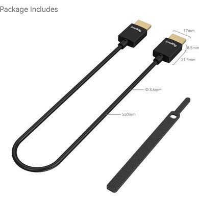 Фотографія - HDMI Кабель SmallRig Ultra-Slim 4K HDMI Cable 55cm (2957B)