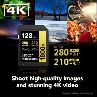 Фотография - Карта памяти Lexar Professional 1800x UHS-II SDXC (GOLD Series, 2-Pack)