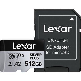 Фотография - Карта памяти Lexar Professional SILVER PLUS UHS-I microSDXC + SD adapter (LMSSIPL-BNANG)
