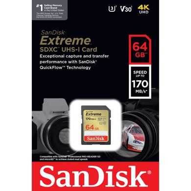 Фотографія - Карта пам'яті SanDisk SDXC UHS-I U3 V30 Extreme (SDSDXV)