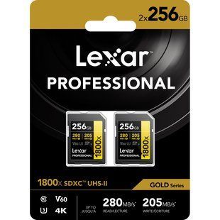 Фотография - Карта памяти Lexar Professional 1800x UHS-II SDXC (GOLD Series, 2-Pack)