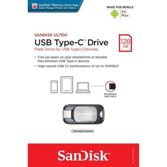 ᐉ Купити Зовнішній жорсткий диск SanDisk Ultra USB Type-C 128GB