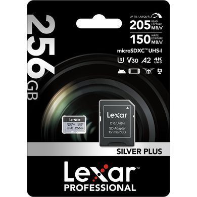 Фотография - Карта памяти Lexar Professional SILVER PLUS UHS-I microSDXC + SD adapter (LMSSIPL-BNANG)