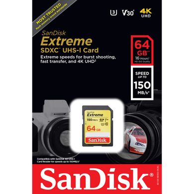 Фотографія - Карта пам'яті SanDisk SDXC UHS-I U3 Extreme (SDSDXV6)