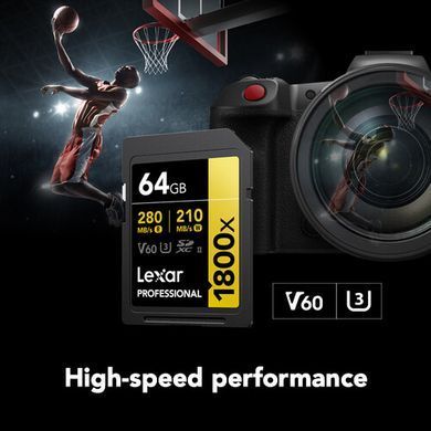 Фотография - Карта памяти Lexar Professional 1800x UHS-II SDXC (GOLD Series)