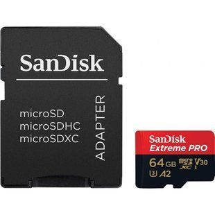 Фотографія - Карта пам'яті SanDisk microSDXC UHS-I U3 Extreme Pro A2 + SD Adapter (SDSQXC)