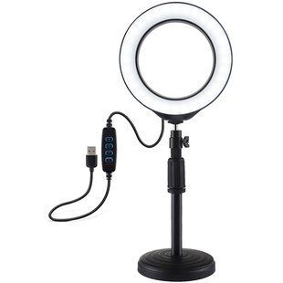 Фотография - Кольцевая USB LED лампа Puluz PU392 6.2" + настольное крепление 18-28 см