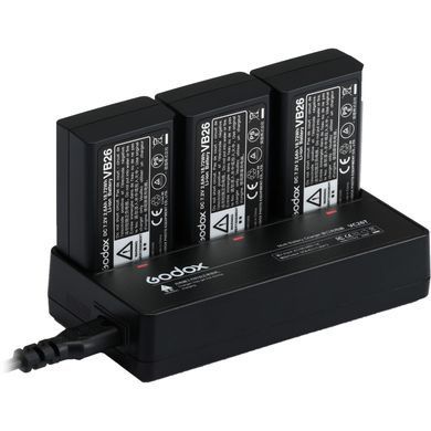 Фотография - Зарядное устройство Godox VC26T для 3х аккумуляторов VB26