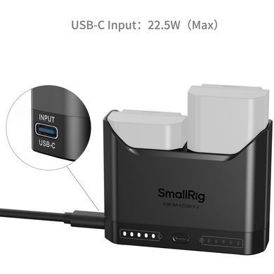 Фотографія - Зарядний пристрій SmallRig NP-FZ100 2-Bay (5489)